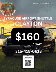 Syracuse Airport Shuttle Service to & from Clayton is $160